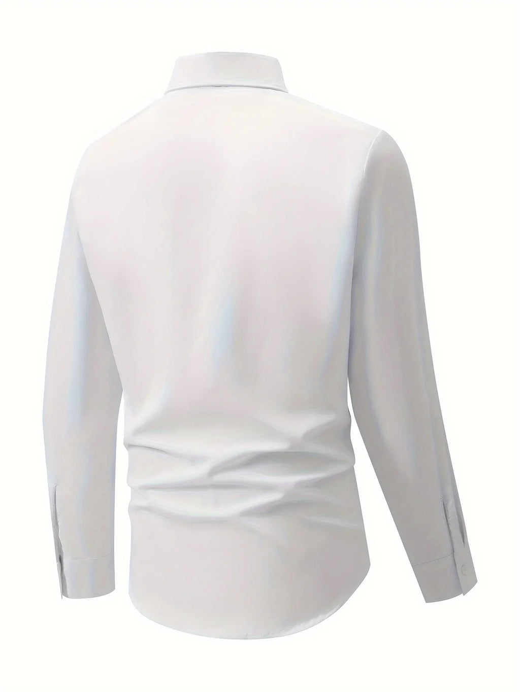 Stilvolles Einfarbiges Hemd, Lässiges Atmungsaktives Revers-Knopfleiste Langarmhemd Für Geschäftsaktivitäten - tif-shop24.de