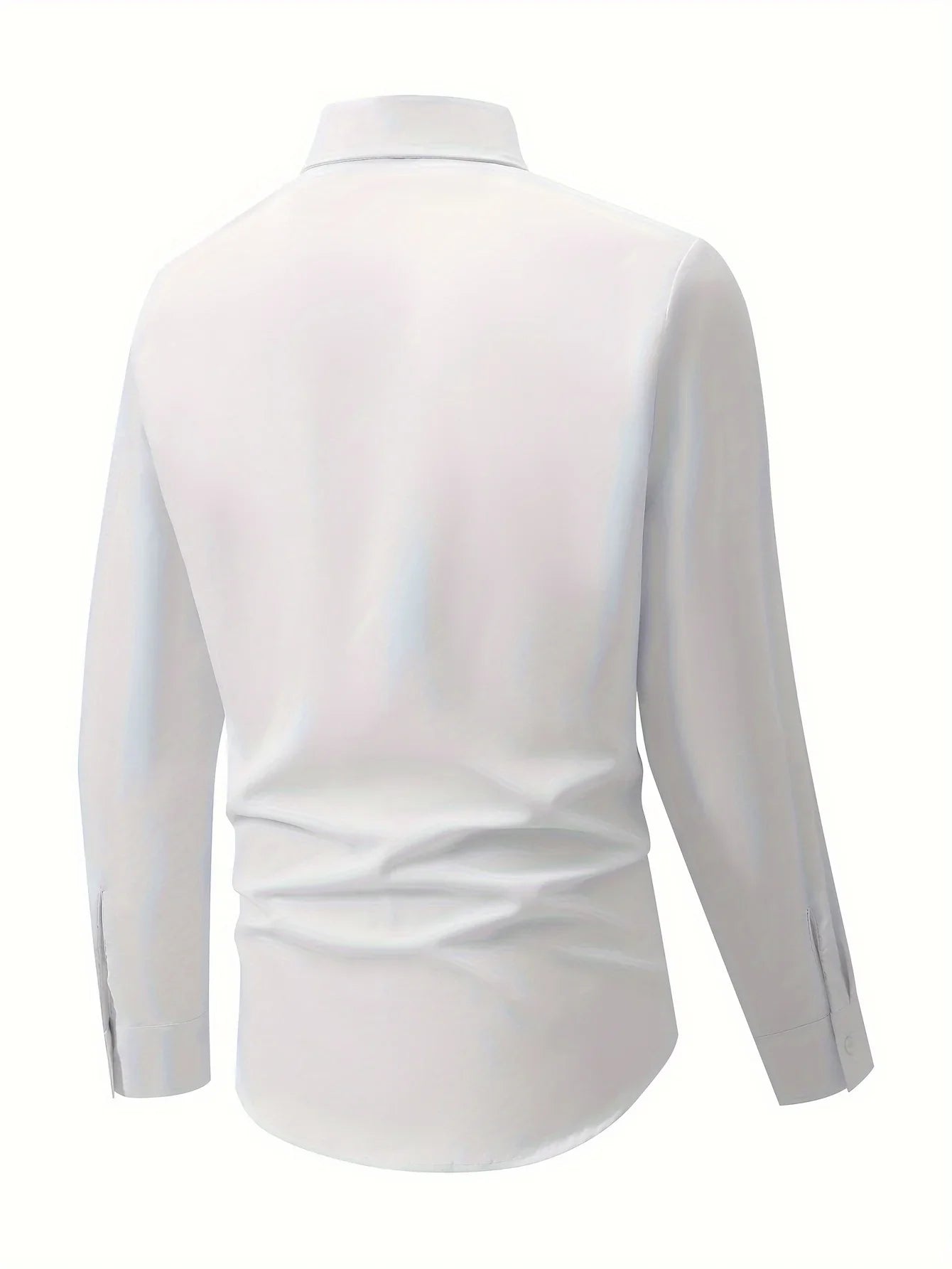 Stilvolles Einfarbiges Hemd, Lässiges Atmungsaktives Revers-Knopfleiste Langarmhemd Für Geschäftsaktivitäten - tif-shop24.de