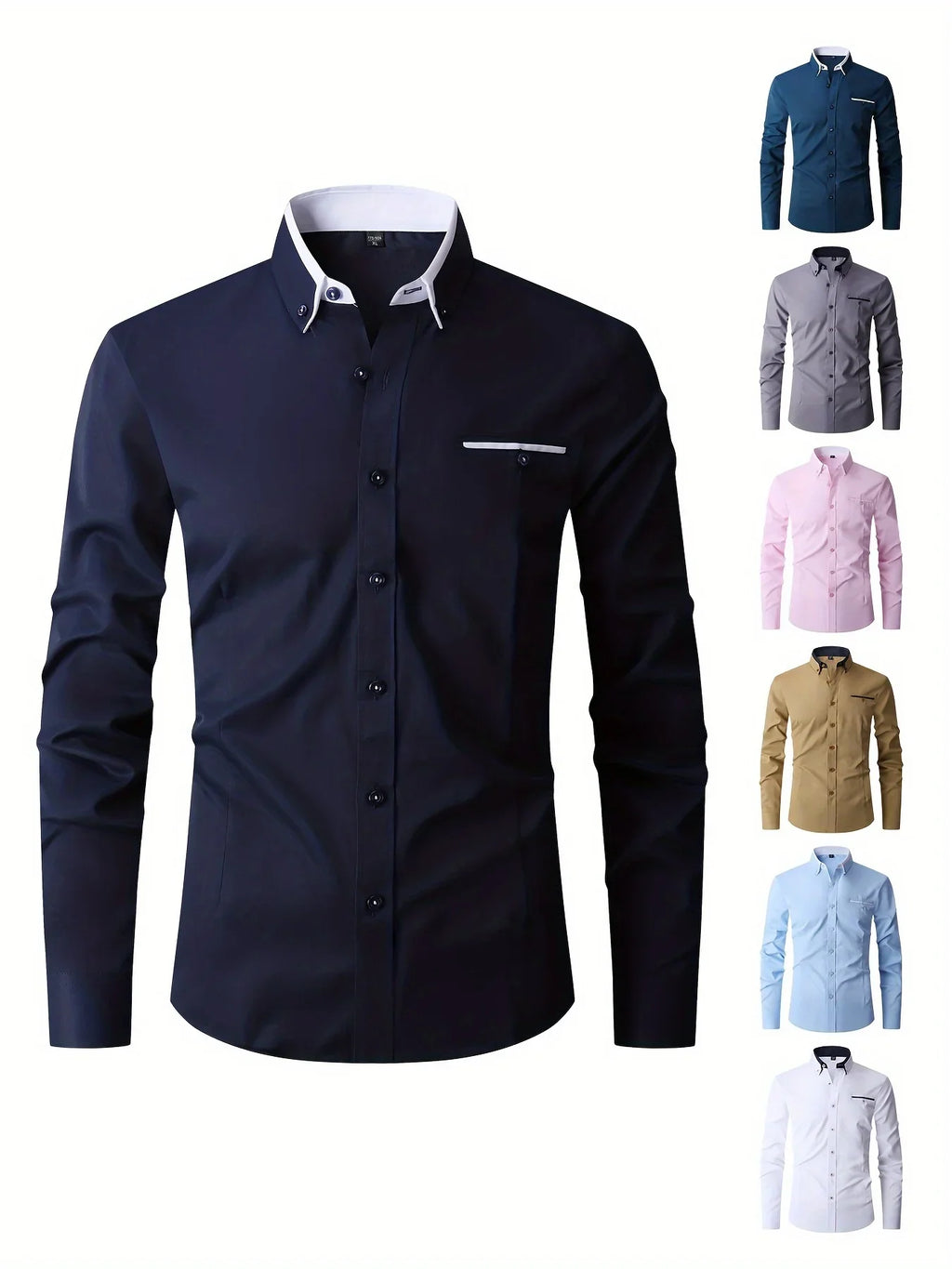 Stilvolles Langarmhemd Mit Knopfleiste Und Brusttasche, Frühlings- Und Herbstbluse, Geschenk - tif-shop24.de