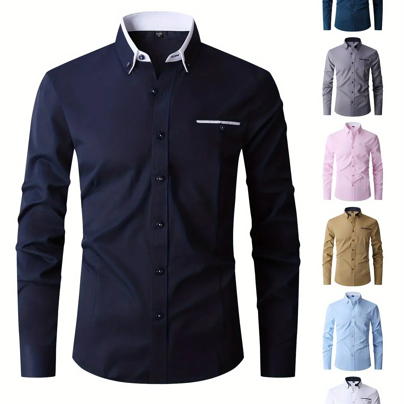 Stilvolles Langarmhemd Mit Knopfleiste Und Brusttasche, Frühlings- Und Herbstbluse, Geschenk - tif-shop24.de