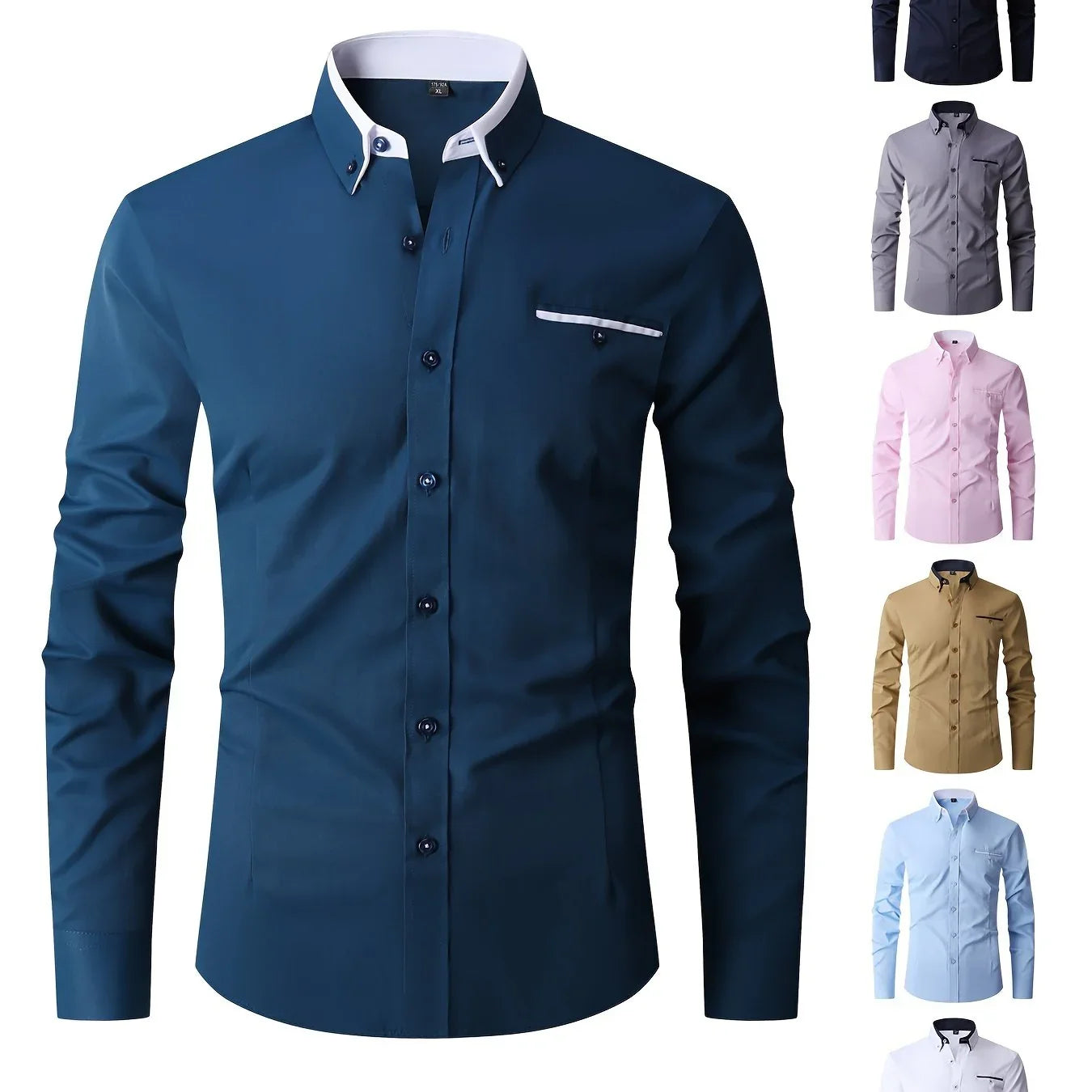 Stilvolles Langarmhemd Mit Knopfleiste Und Brusttasche, Frühlings- Und Herbstbluse, Geschenk - tif-shop24.de