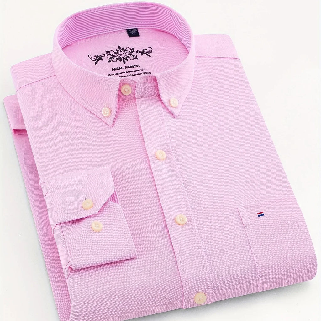 Modisches Baumwollmischung, Formelles Atmungsaktives Hemd Mit Revers Und Knopfleiste Für Geschäftliche Aktivitäten - tif-shop24.de