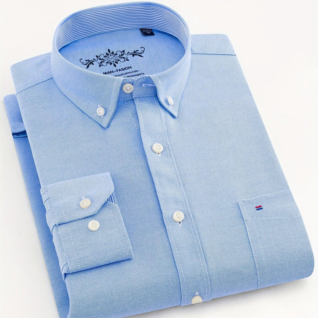 Modisches Baumwollmischung, Formelles Atmungsaktives Hemd Mit Revers Und Knopfleiste Für Geschäftliche Aktivitäten - tif-shop24.de