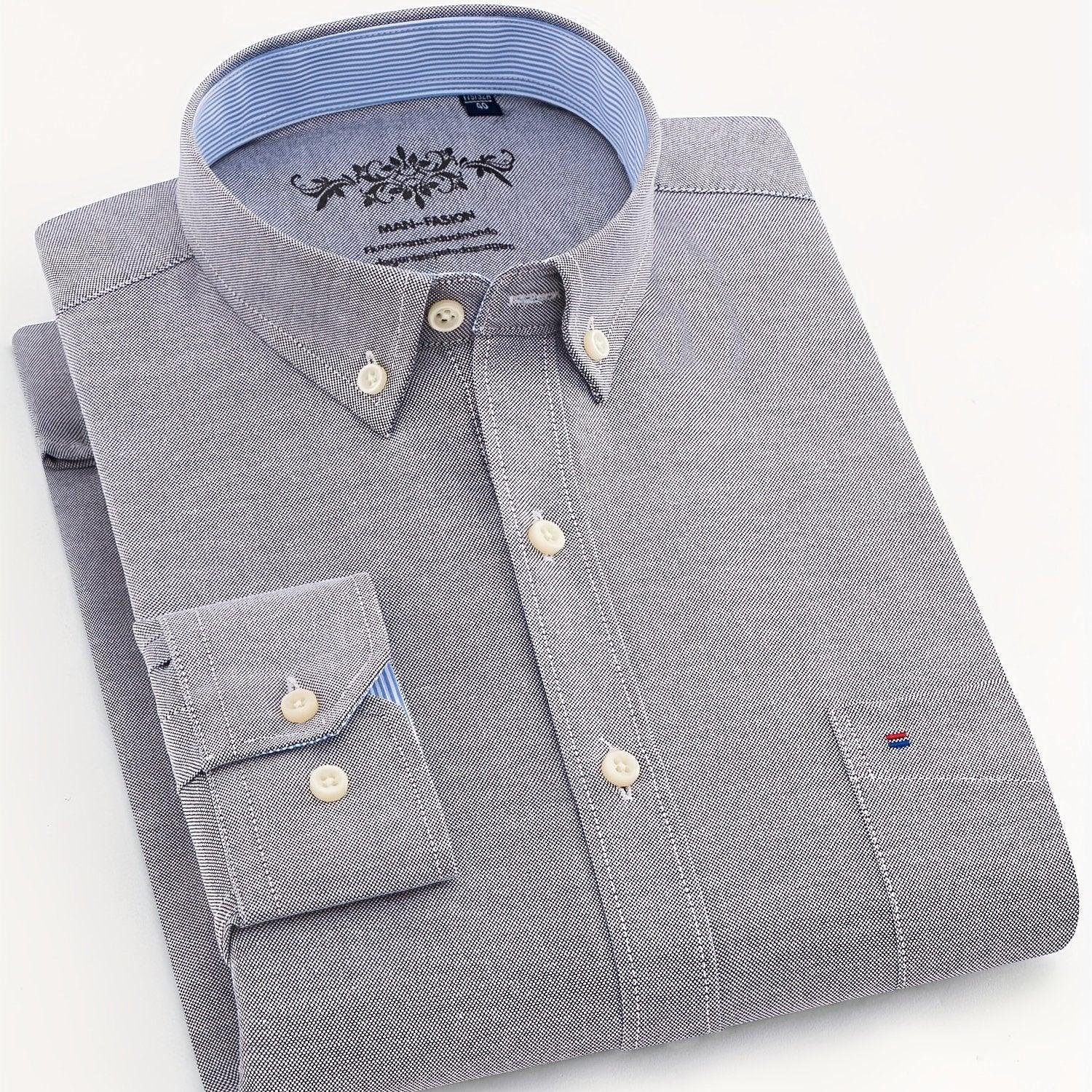 Modisches Baumwollmischung, Formelles Atmungsaktives Hemd Mit Revers Und Knopfleiste Für Geschäftliche Aktivitäten - tif-shop24.de