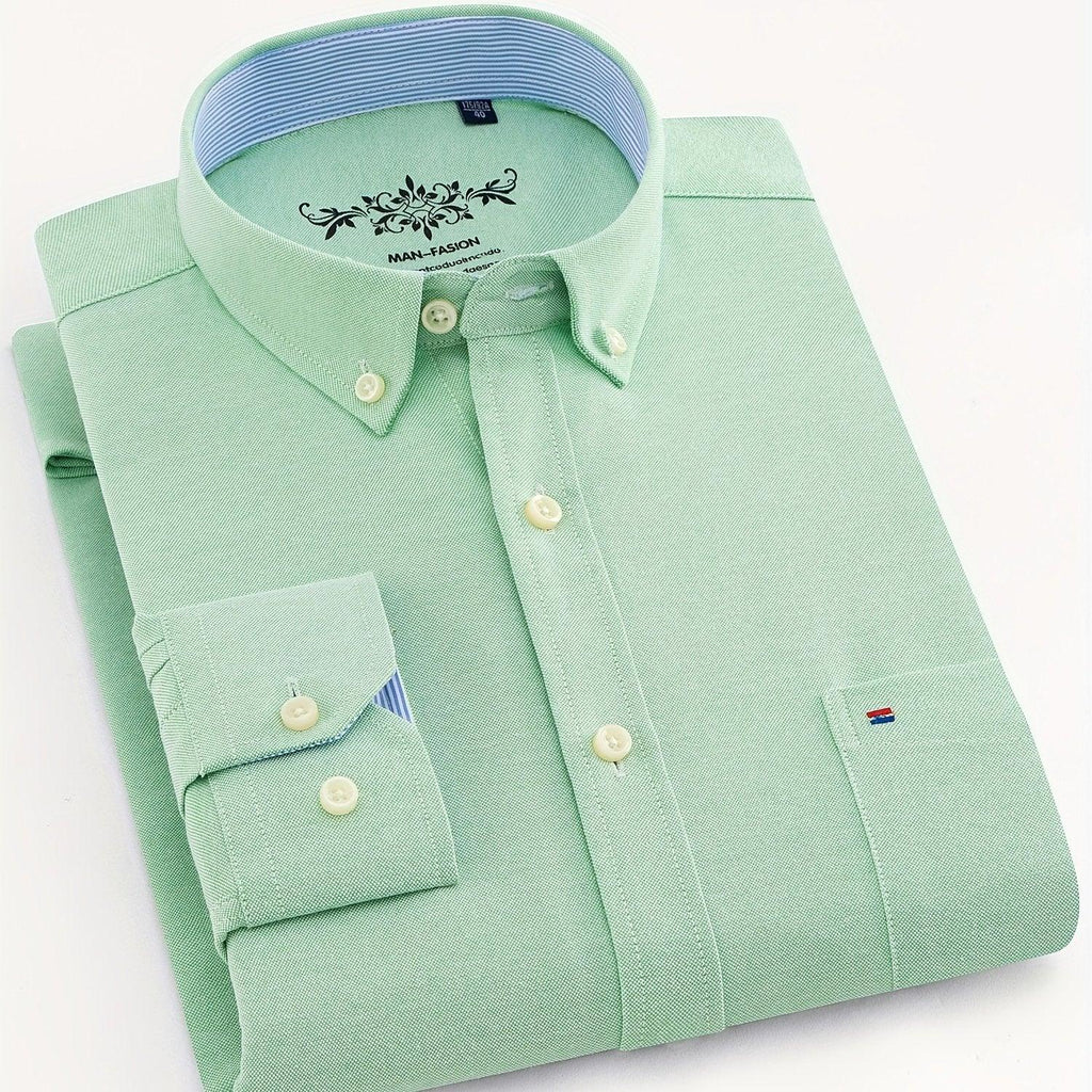 Modisches Baumwollmischung, Formelles Atmungsaktives Hemd Mit Revers Und Knopfleiste Für Geschäftliche Aktivitäten - tif-shop24.de