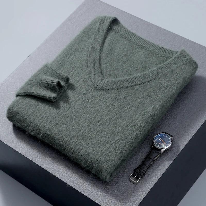 New Cashmere Sweater V-neck Knit Bottoming Shirt Long-Sleeve High-End Mink Tops | tif-shop24.de