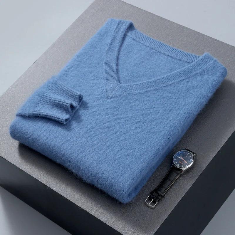 New Cashmere Sweater V-neck Knit Bottoming Shirt Long-Sleeve High-End Mink Tops | tif-shop24.de