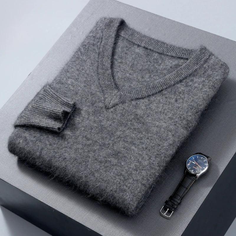 New Cashmere Sweater V-neck Knit Bottoming Shirt Long-Sleeve High-End Mink Tops | tif-shop24.de