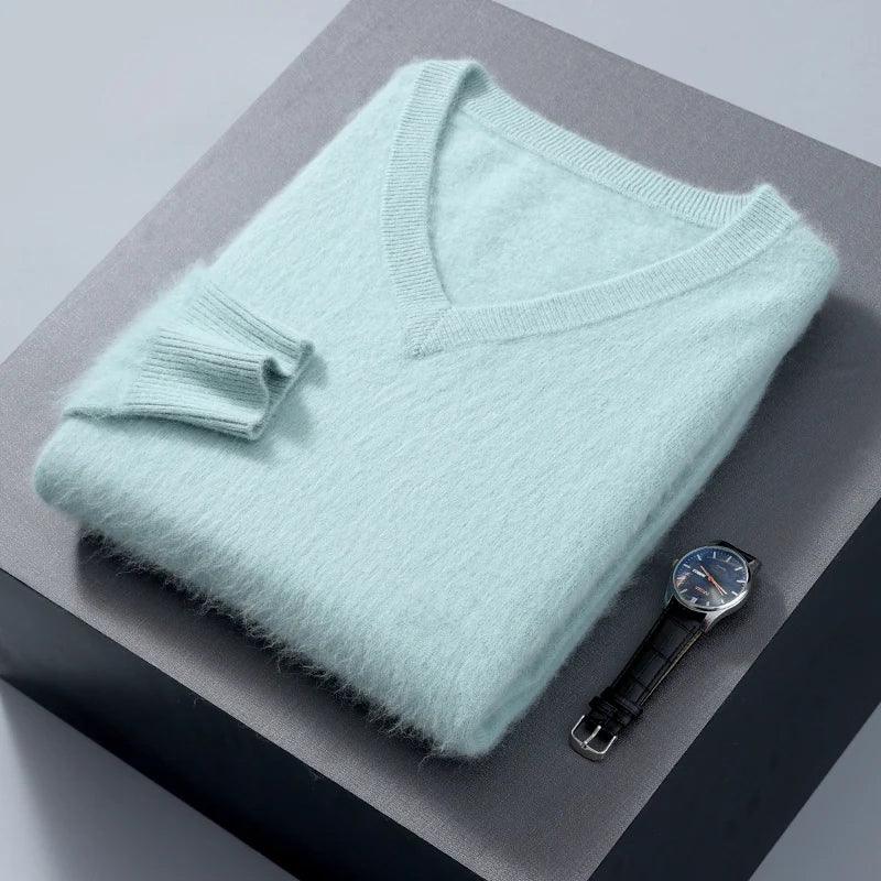 New Cashmere Sweater V-neck Knit Bottoming Shirt Long-Sleeve High-End Mink Tops | tif-shop24.de