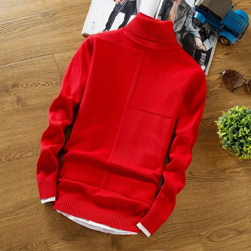 NEW Turtleneck Warm Sweater Slim Fit Knit Double Neck Pullover | tif-shop24.de