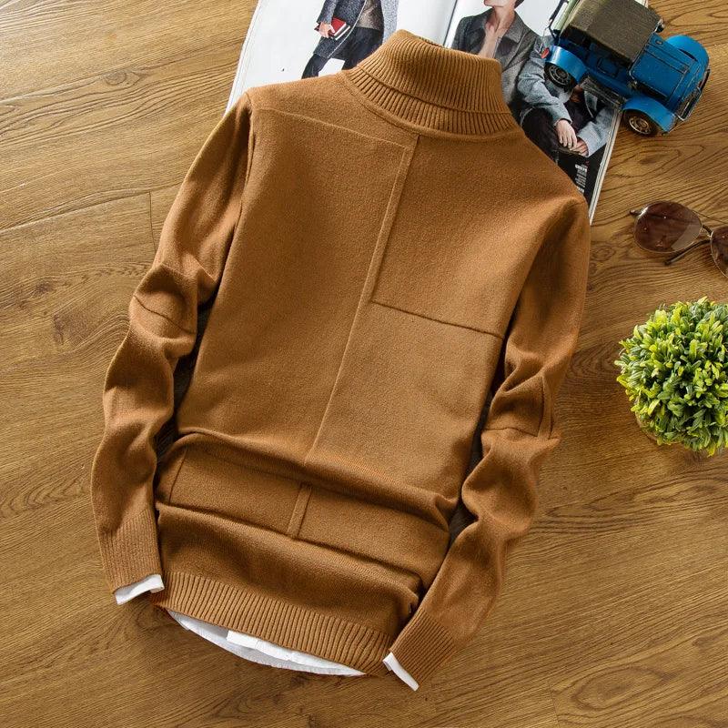 NEW Turtleneck Warm Sweater Slim Fit Knit Double Neck Pullover | tif-shop24.de