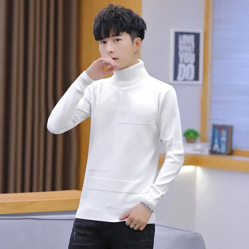 NEW Turtleneck Warm Sweater Slim Fit Knit Double Neck Pullover | tif-shop24.de