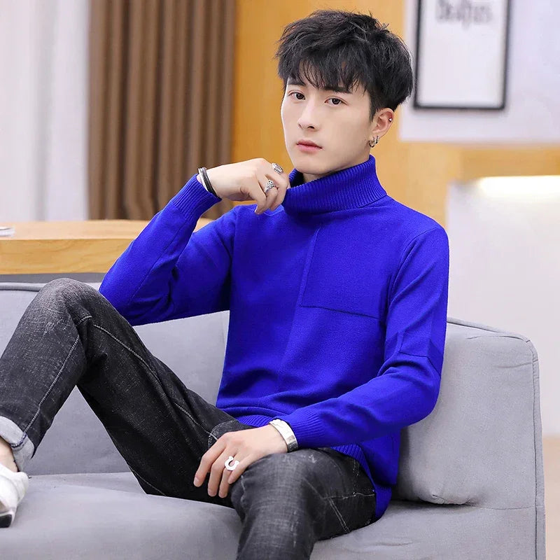 NEW Turtleneck Warm Sweater Slim Fit Knit Double Neck Pullover | tif-shop24.de