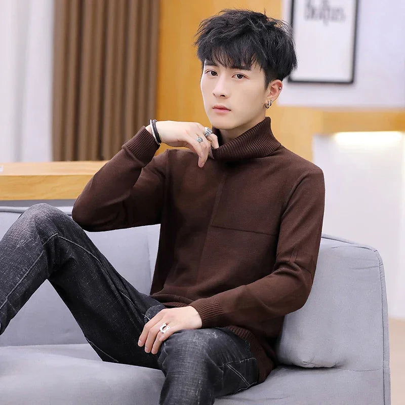 NEW Turtleneck Warm Sweater Slim Fit Knit Double Neck Pullover | tif-shop24.de