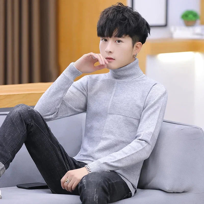 NEW Turtleneck Warm Sweater Slim Fit Knit Double Neck Pullover | tif-shop24.de