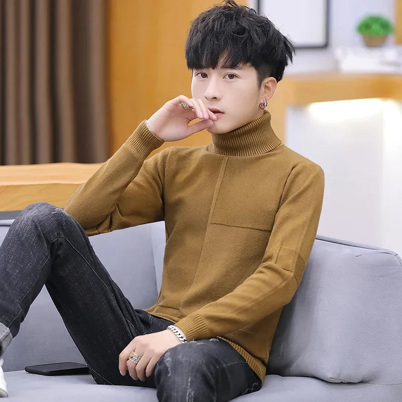 NEW Turtleneck Warm Sweater Slim Fit Knit Double Neck Pullover | tif-shop24.de