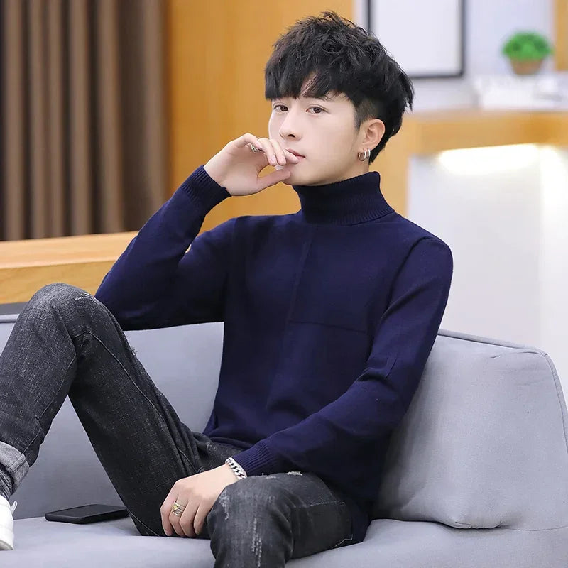 NEW Turtleneck Warm Sweater Slim Fit Knit Double Neck Pullover | tif-shop24.de