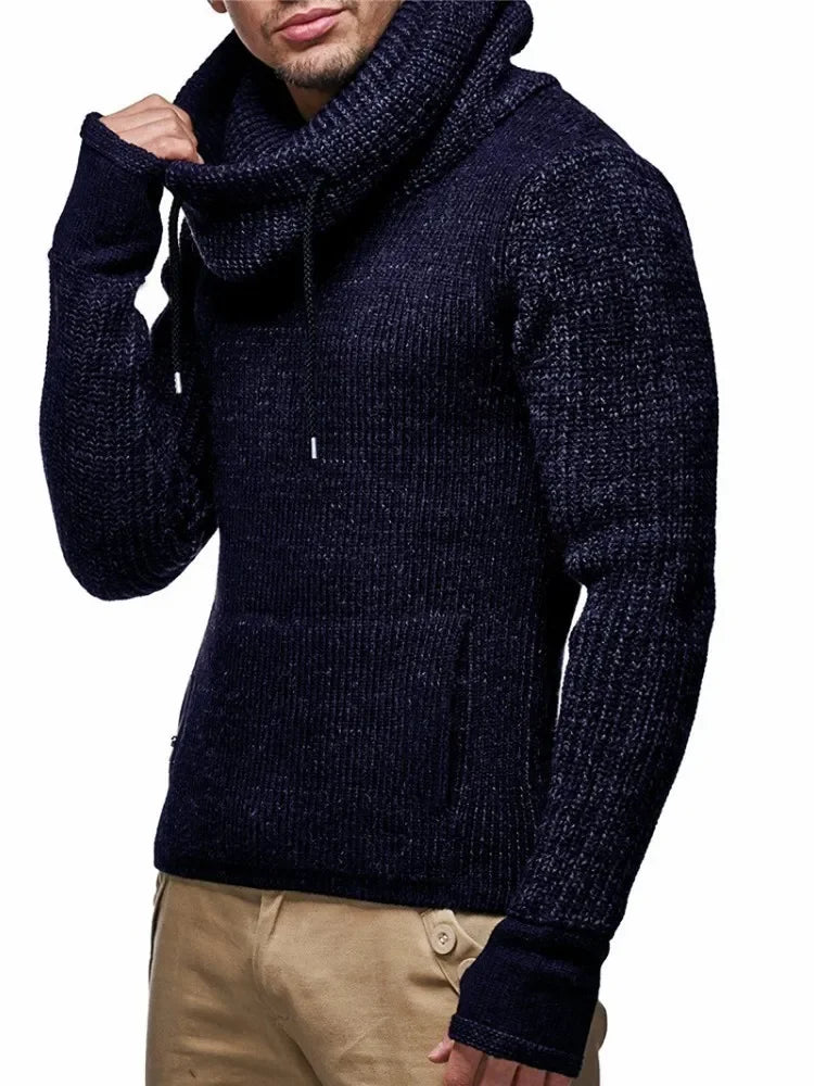 New Turtleneck High Street Solid Color Sweaters Slim Fit Knitted Sweater | tif-shop24.de