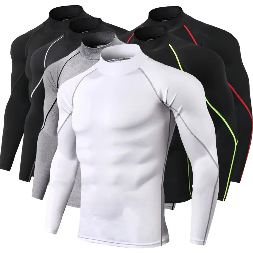 Men Sport T-shirt Quick Dry Bodybuilding Running Shirt Long Sleeve Compression Top Gym T Shirt Men Fitness Tight Rashgard | tif-shop24.de