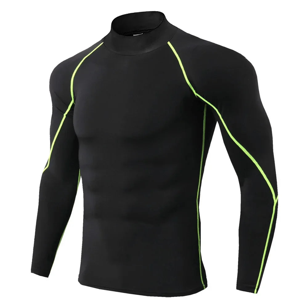 Men Sport T-shirt Quick Dry Bodybuilding Running Shirt Long Sleeve Compression Top Gym T Shirt Men Fitness Tight Rashgard - tif-shop24.de