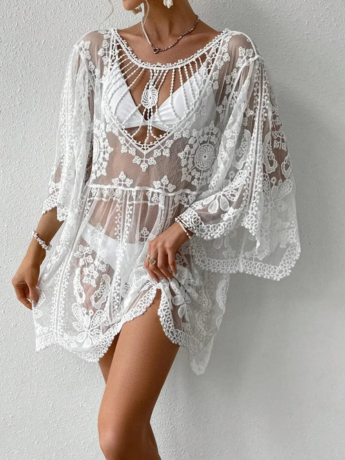 Lace Round Neck Cover-Up - tif-shop24.de