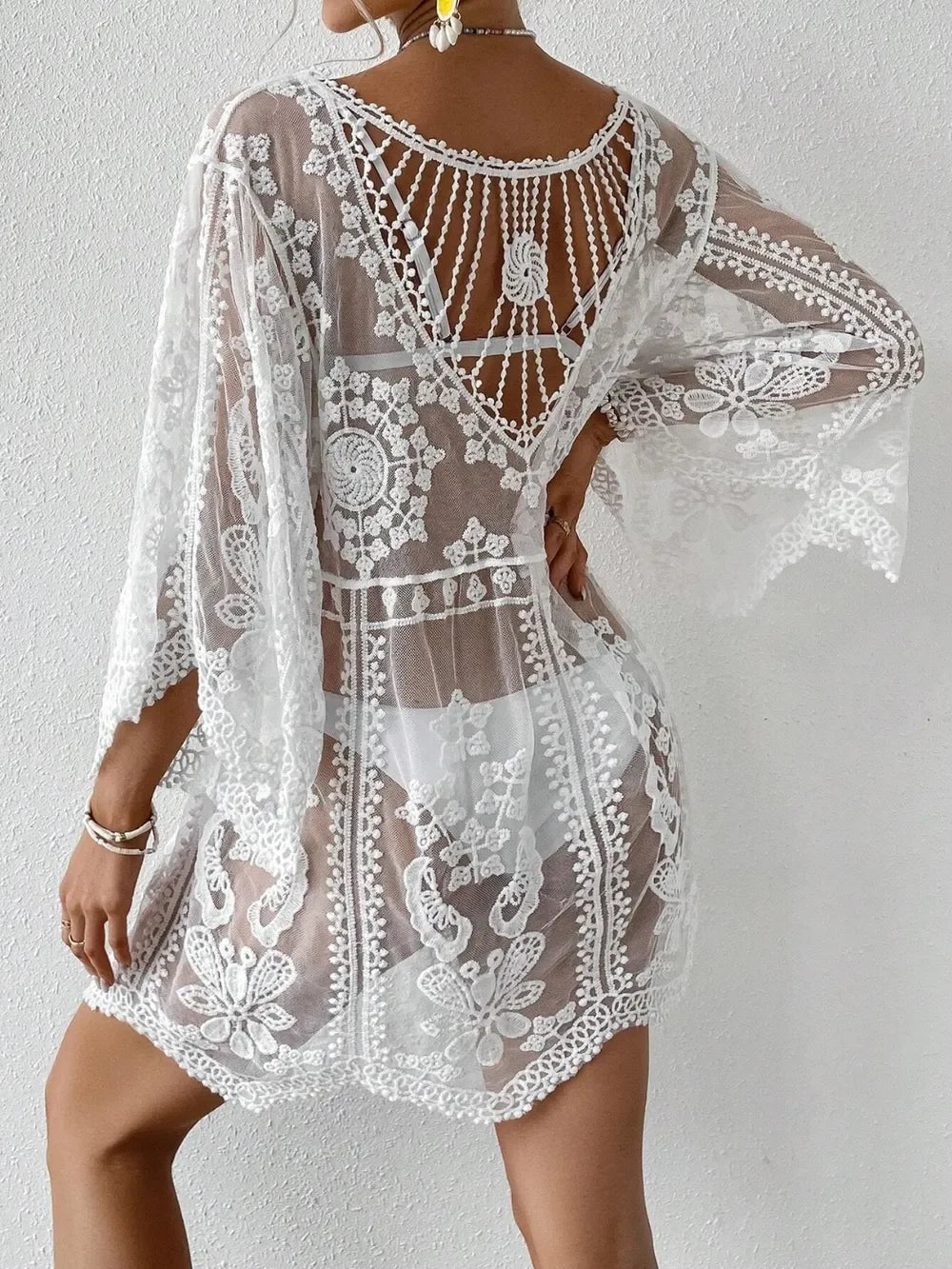 Lace Round Neck Cover-Up - tif-shop24.de