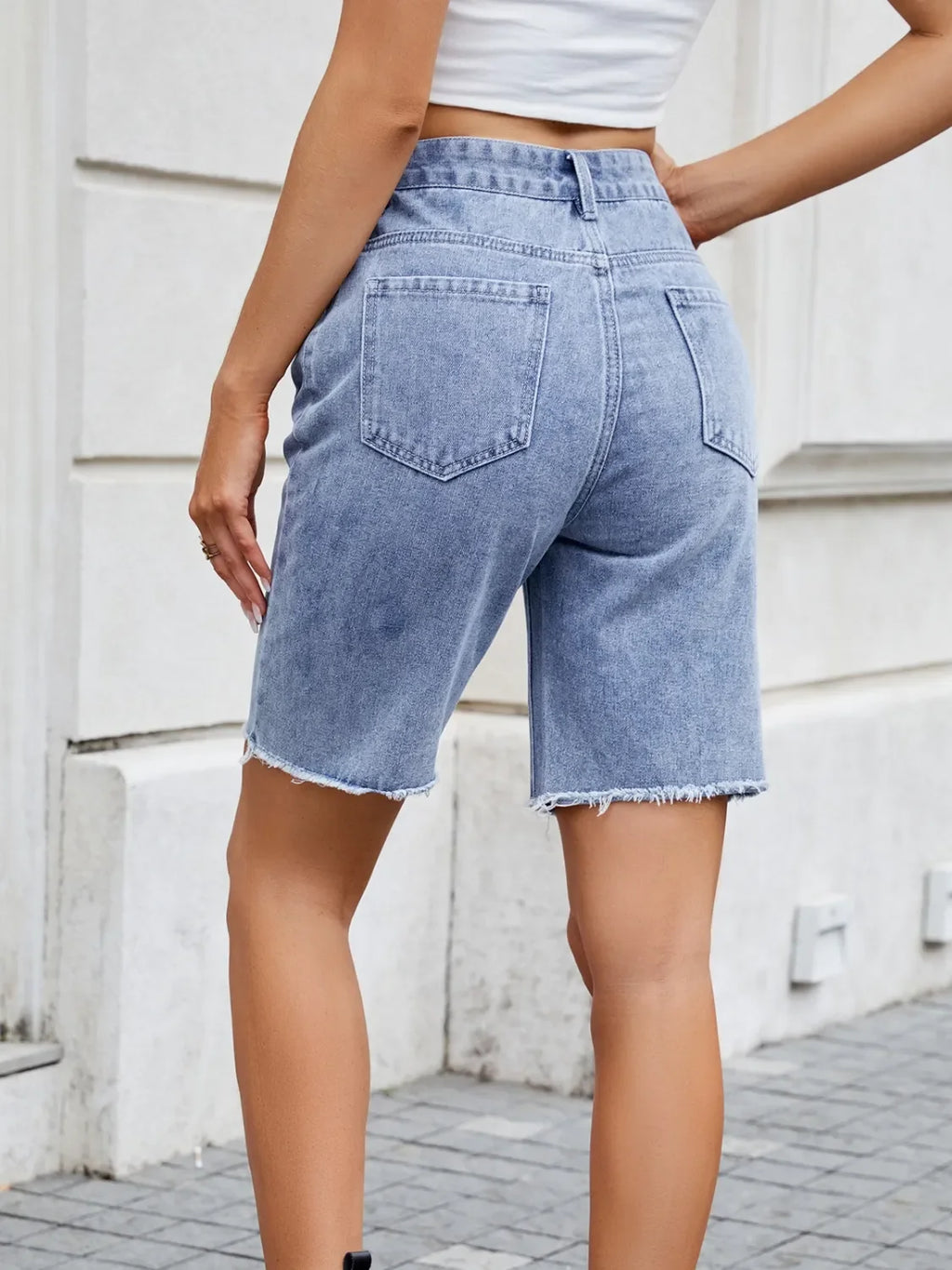 Raw Hem Denim Shorts - tif-shop24.de