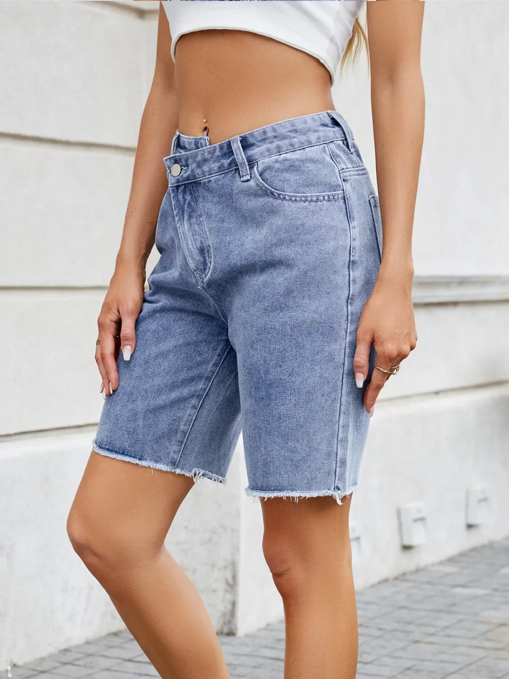 Raw Hem Denim Shorts - tif-shop24.de
