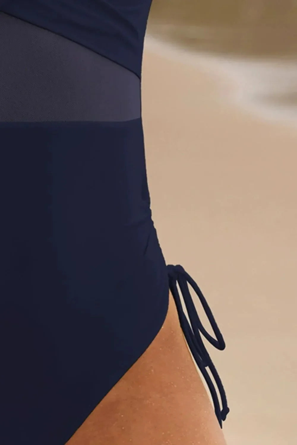 Drawstring Ruched V-Neck One-Piece Swimwear - tif-shop24.de