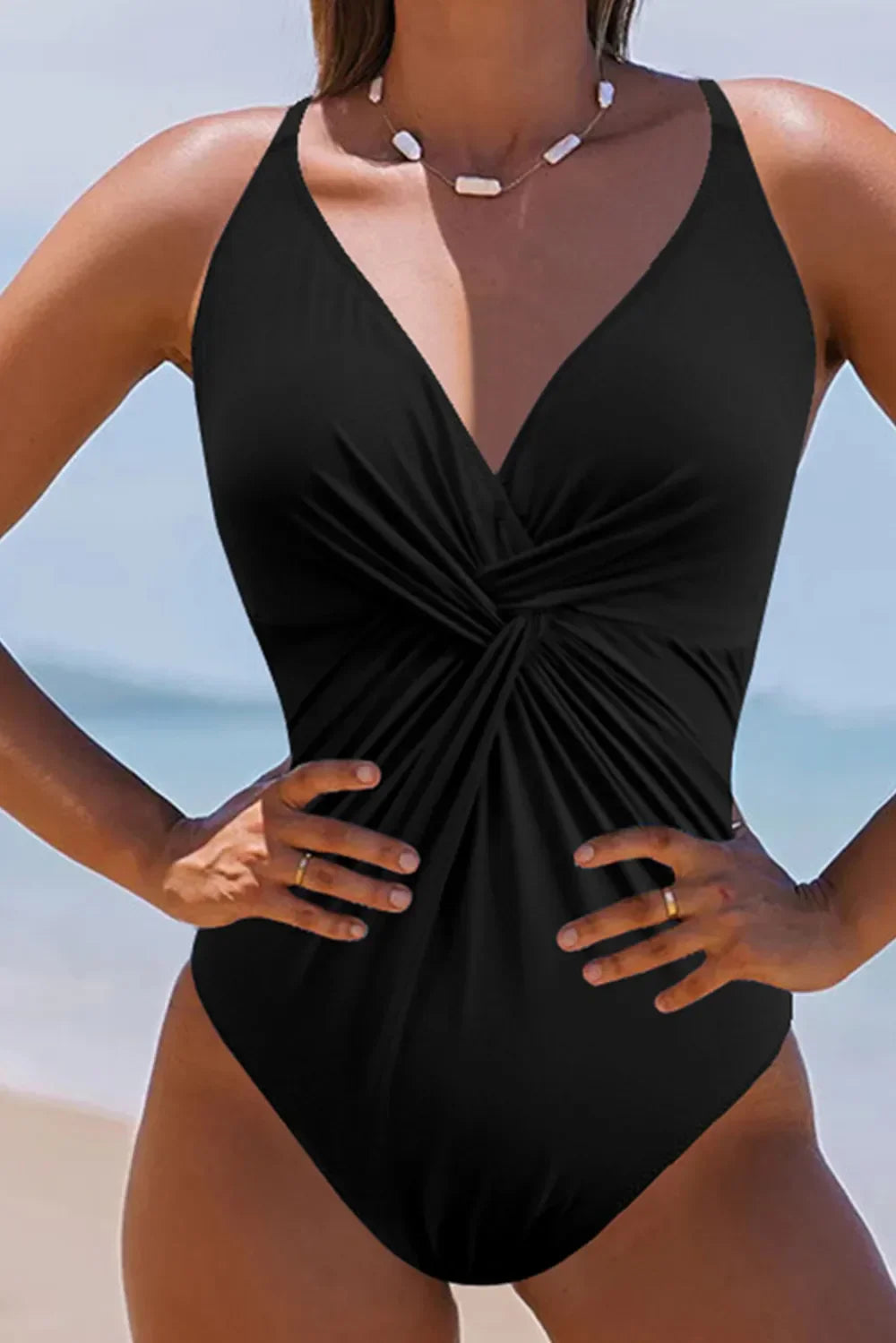 Twisted Crisscross V-Neck One-Piece Swimwear - tif-shop24.de