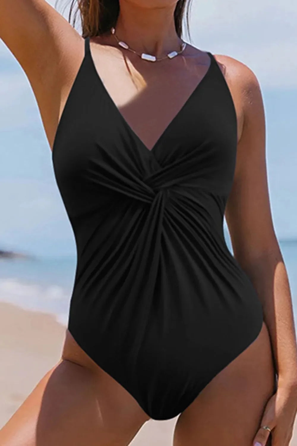 Twisted Crisscross V-Neck One-Piece Swimwear - tif-shop24.de