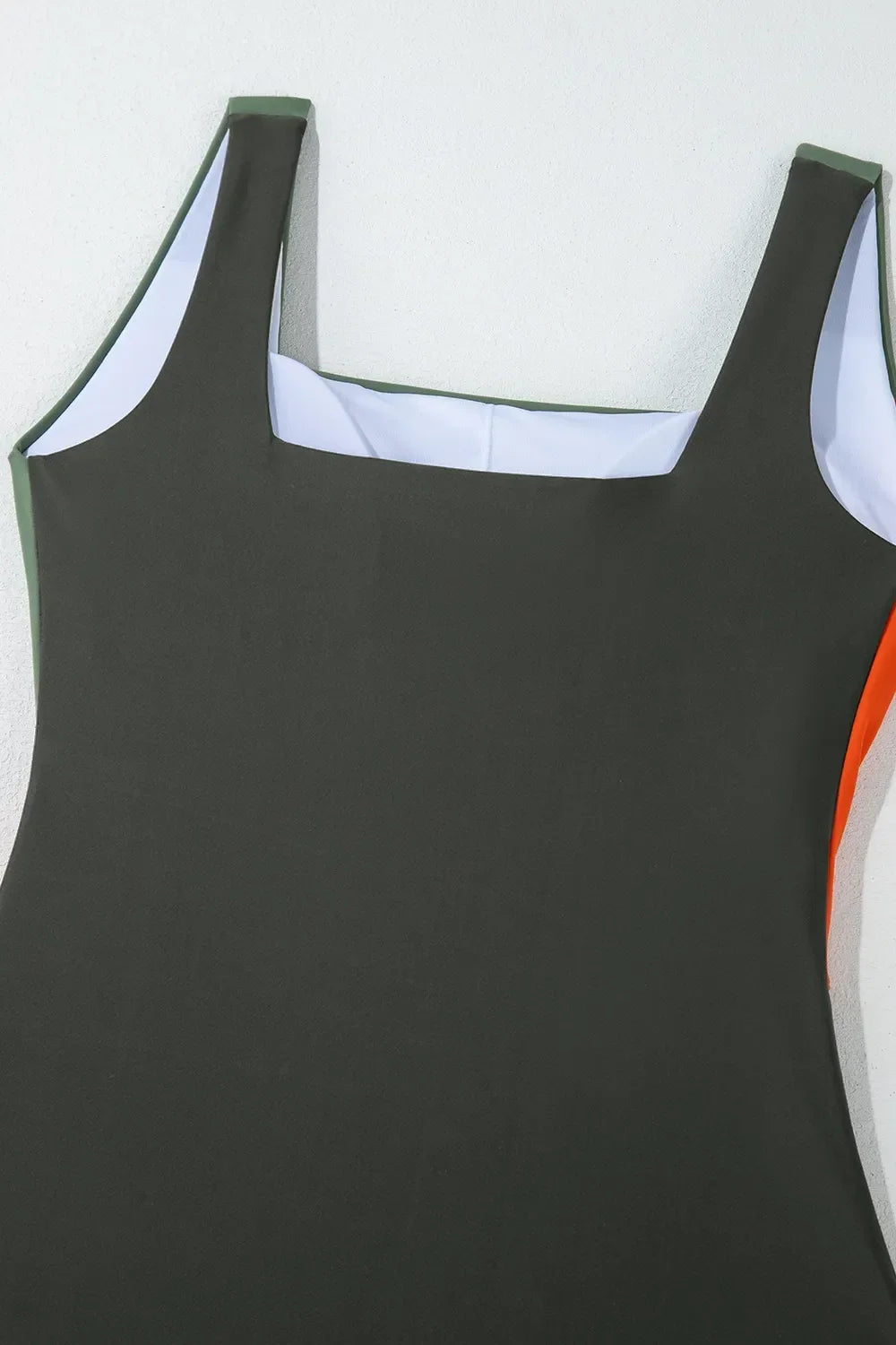 Color Block Padded Square Neck One Piece Swimsuit - tif-shop24.de