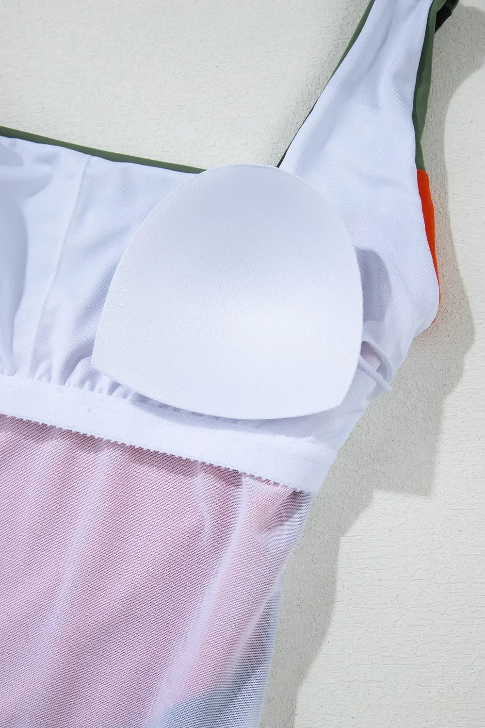 Color Block Padded Square Neck One Piece Swimsuit - tif-shop24.de