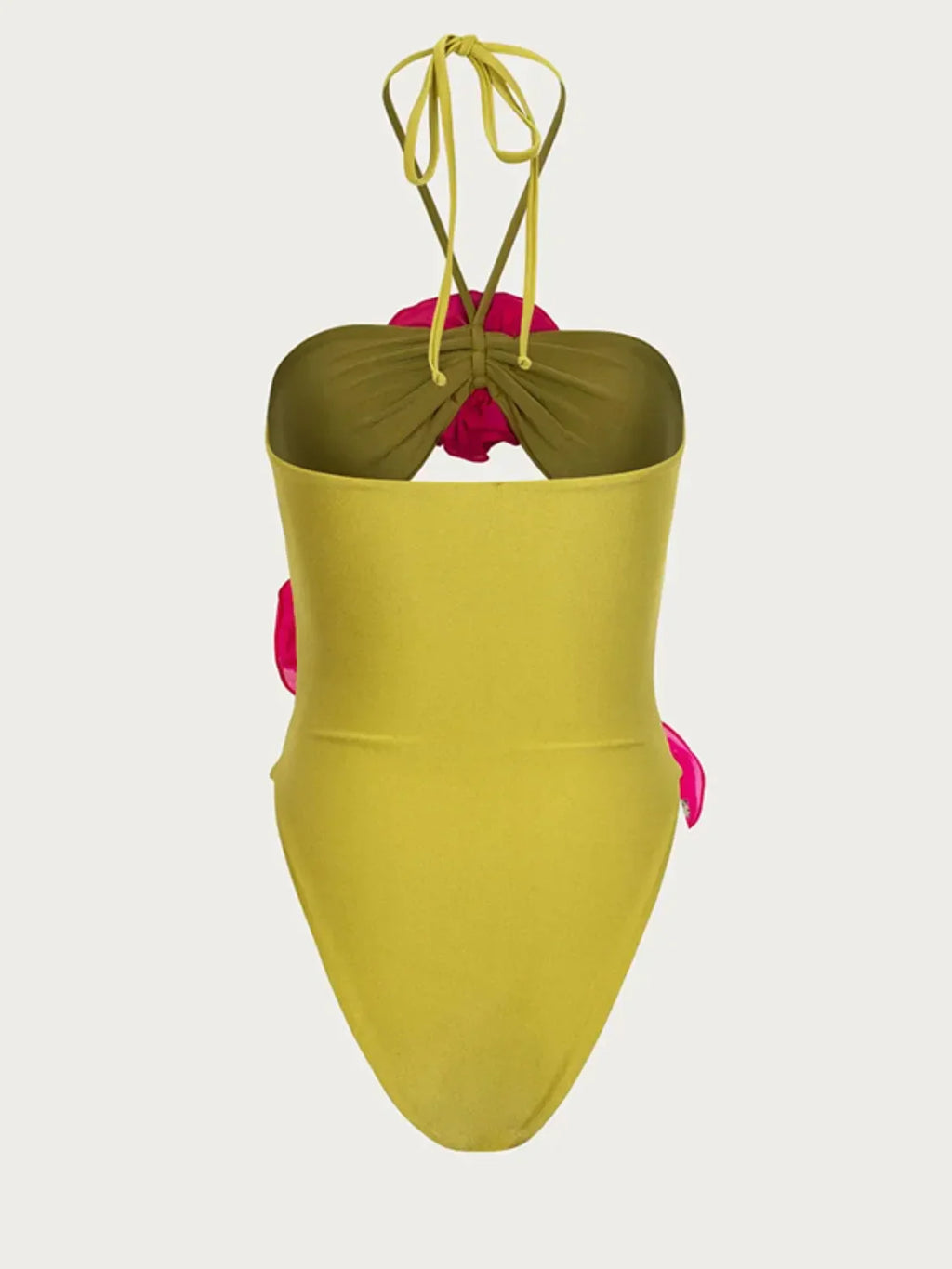 Flower Cutout Halter Neck One-Piece Swimwear - tif-shop24.de