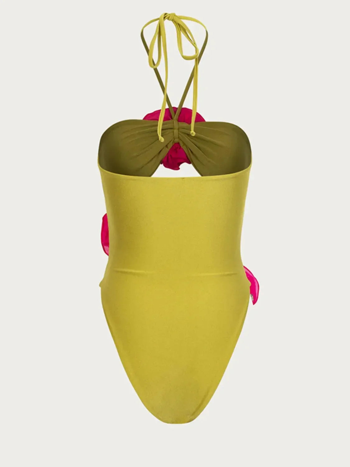 Flower Cutout Halter Neck One-Piece Swimwear - tif-shop24.de