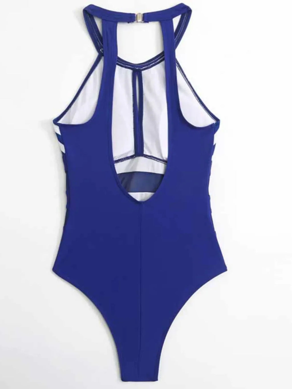 Mesh Detail Backless Striped One-Piece Swimsuit - tif-shop24.de