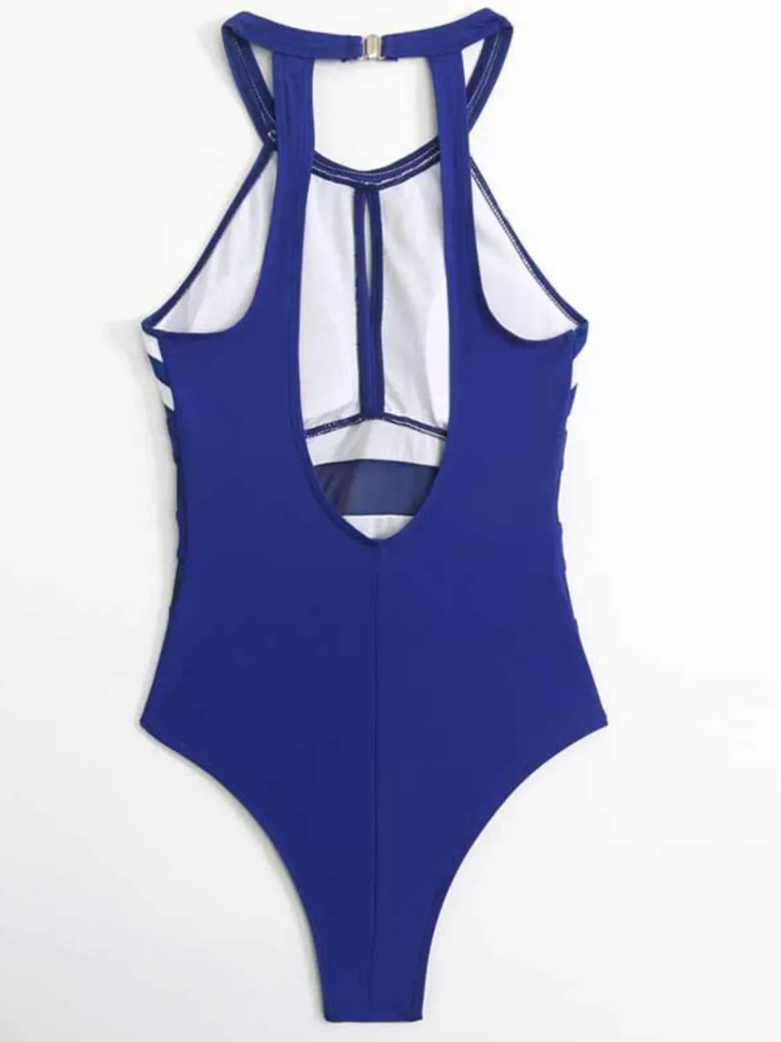 Mesh Detail Backless Striped One-Piece Swimsuit - tif-shop24.de