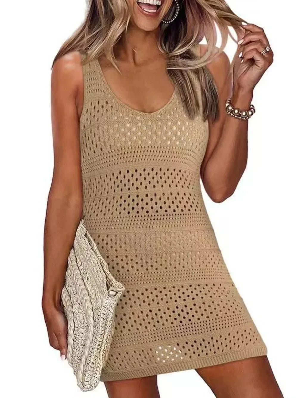 Openwork Scoop Neck Cover Up - tif-shop24.de