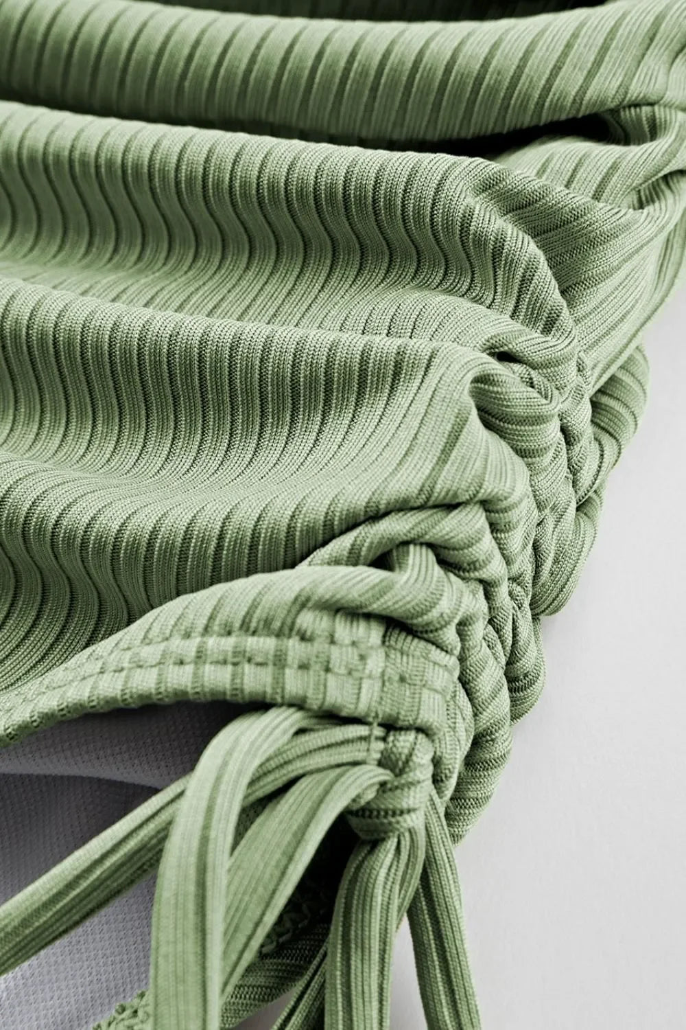 Ribbed Drawstring Sides Cutout One Piece Swimsuit - tif-shop24.de