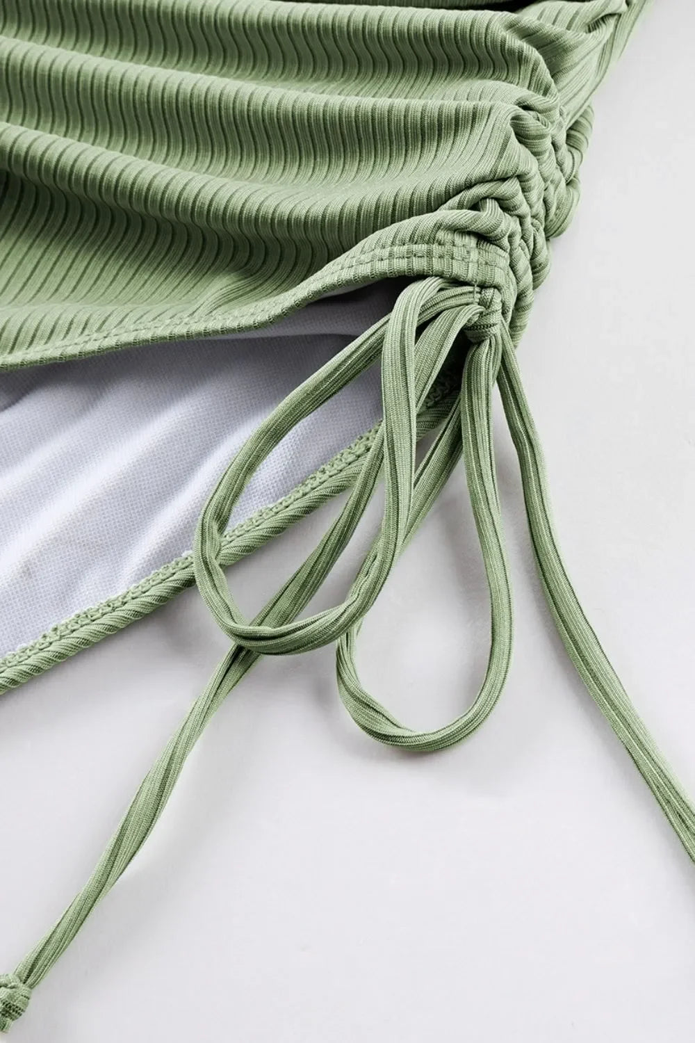 Ribbed Drawstring Sides Cutout One Piece Swimsuit - tif-shop24.de