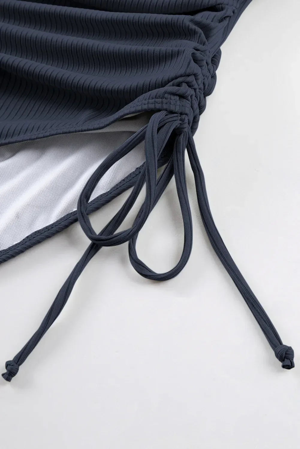 Ribbed Drawstring Sides Cutout One Piece Swimsuit - tif-shop24.de