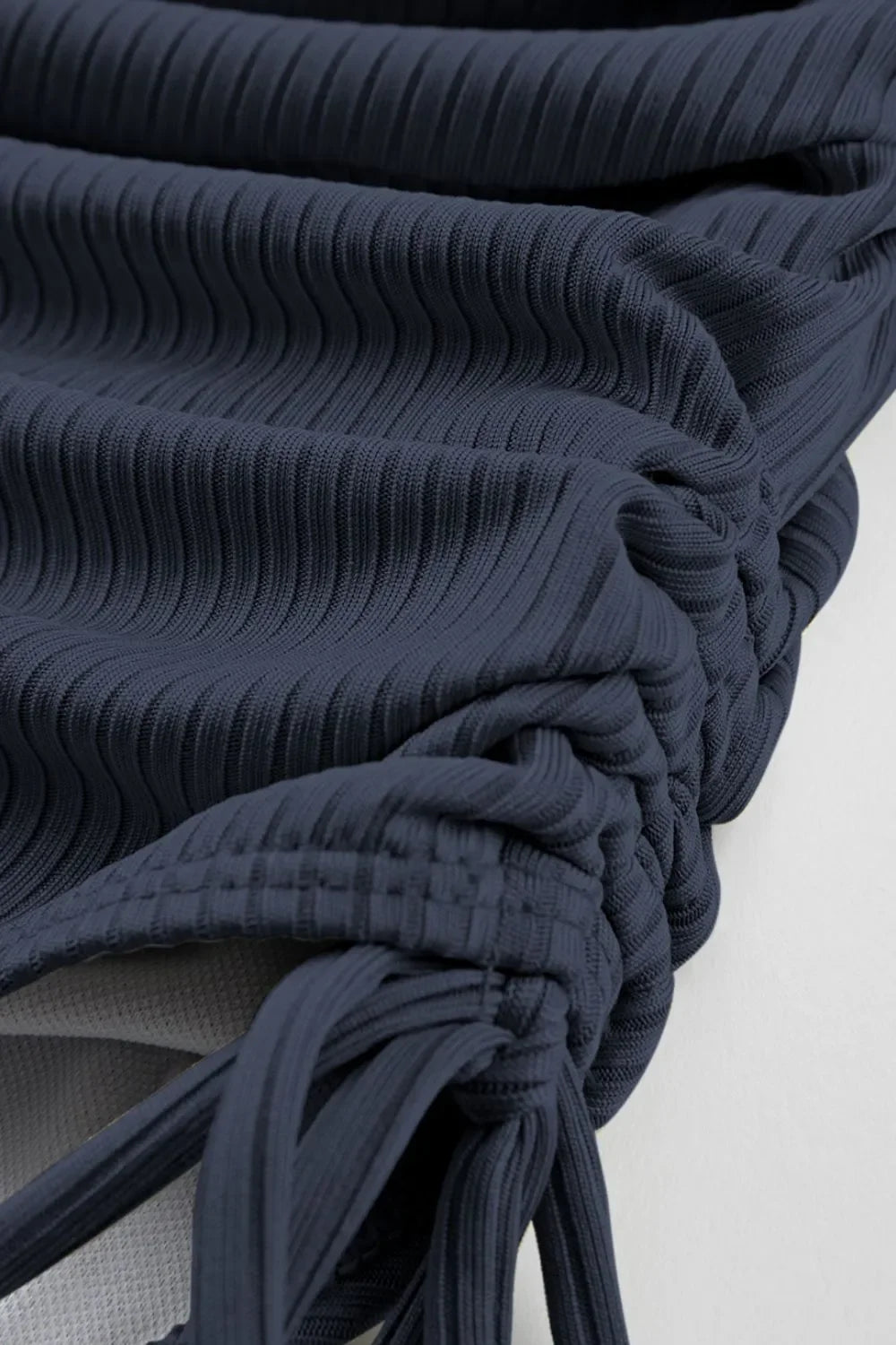 Ribbed Drawstring Sides Cutout One Piece Swimsuit - tif-shop24.de