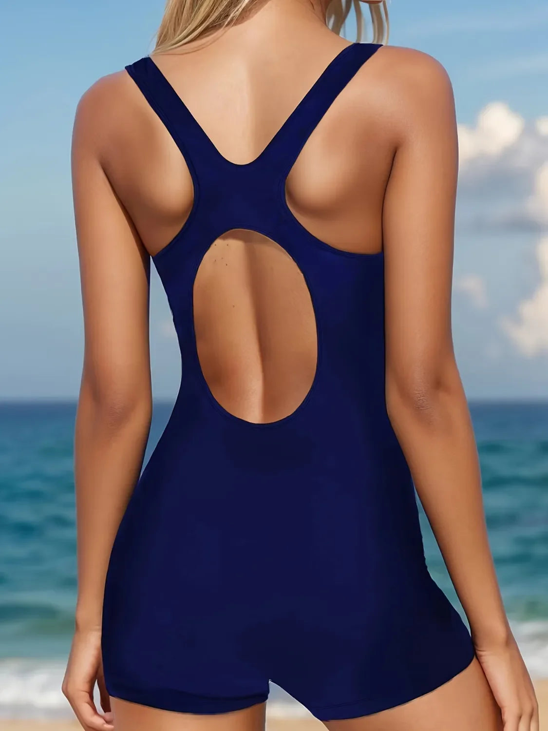 Cutout Back Wide Strap One-Piece Swimwear - tif-shop24.de