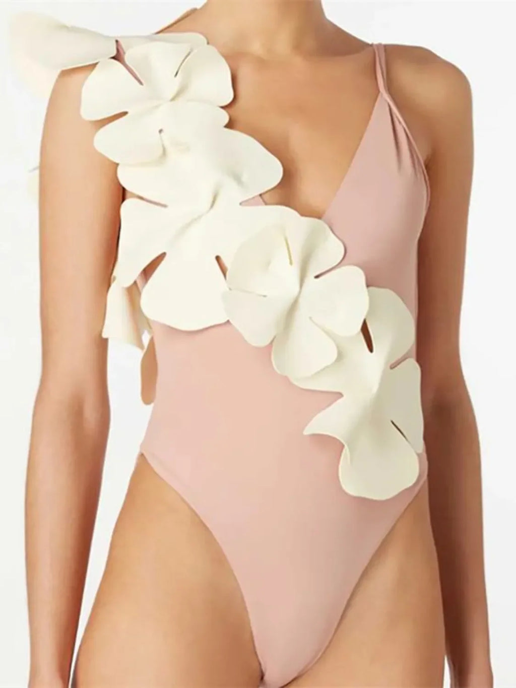 Contrast Flower Spaghetti Strap One-Piece Swimwear - tif-shop24.de