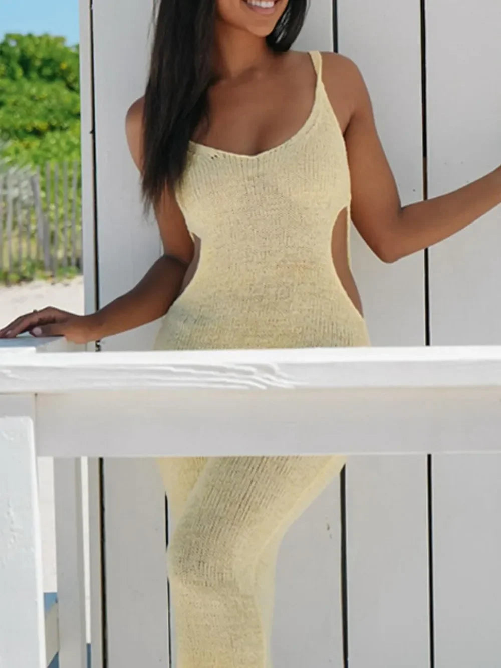 Backless Cutout Scoop Neck Cover-Up Dress - tif-shop24.de