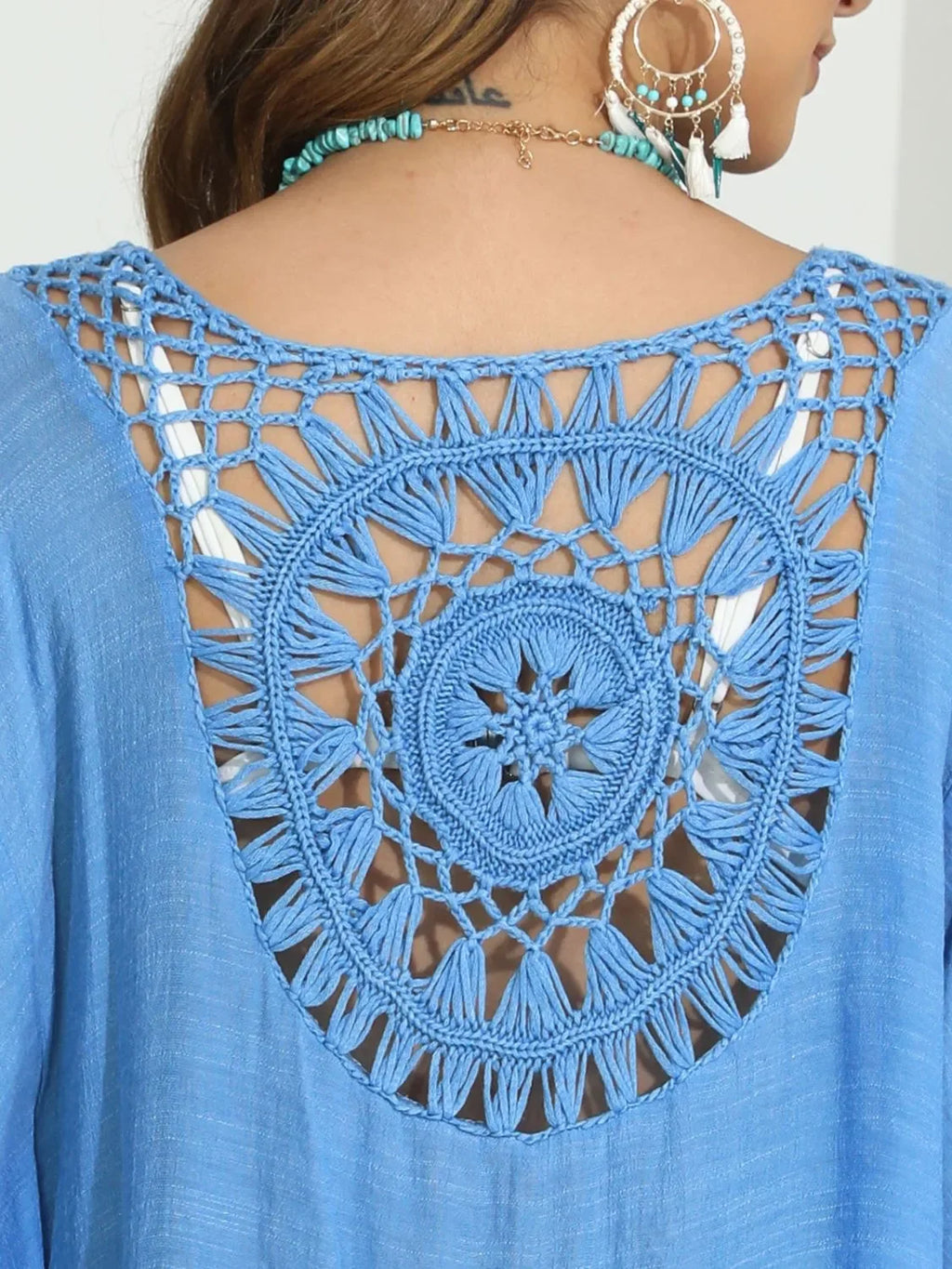 Tassel Crochet Round Neck Cover-Up - tif-shop24.de