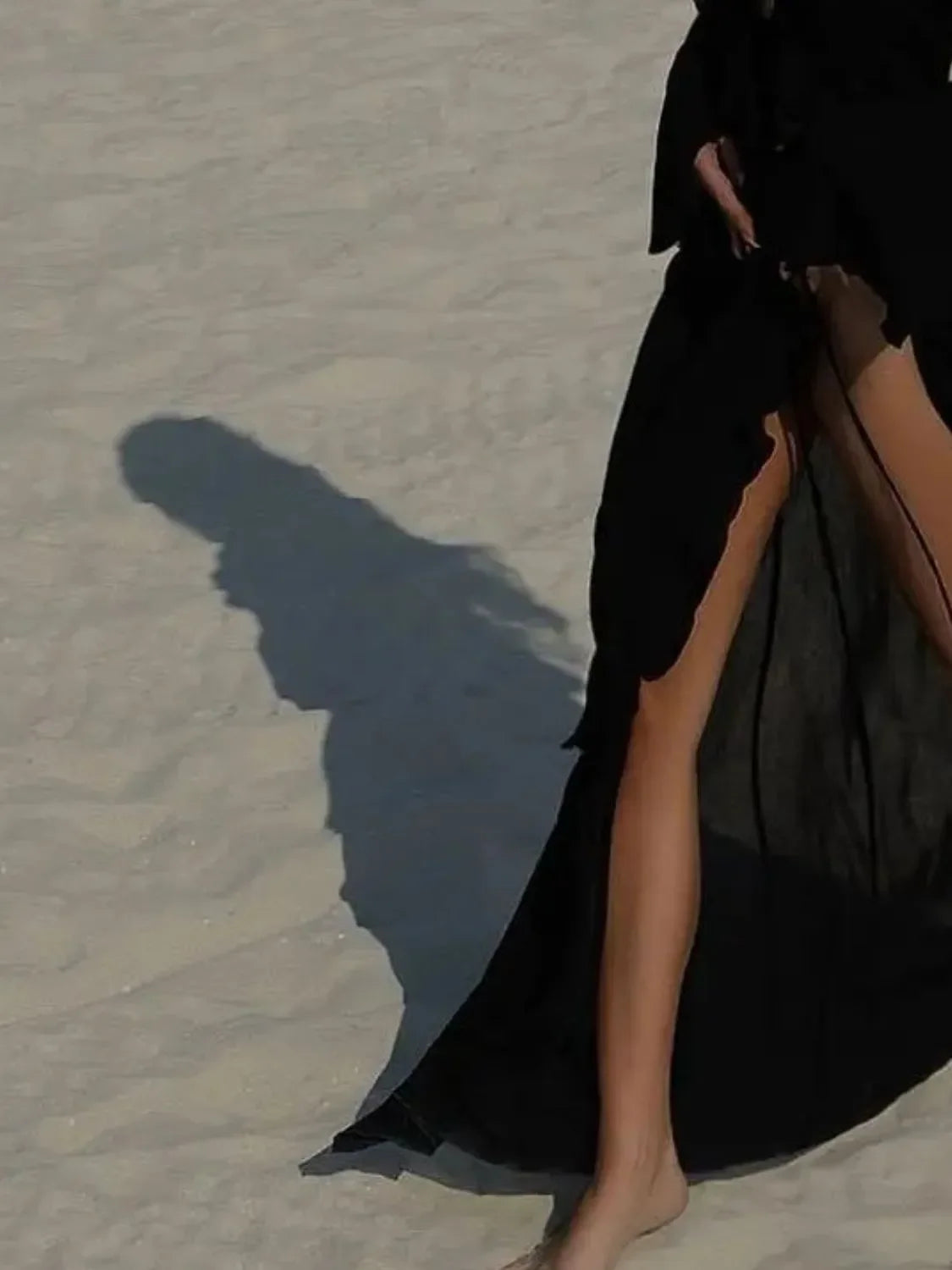 Ruffled Long Sleeve Cover-Up Dress - tif-shop24.de