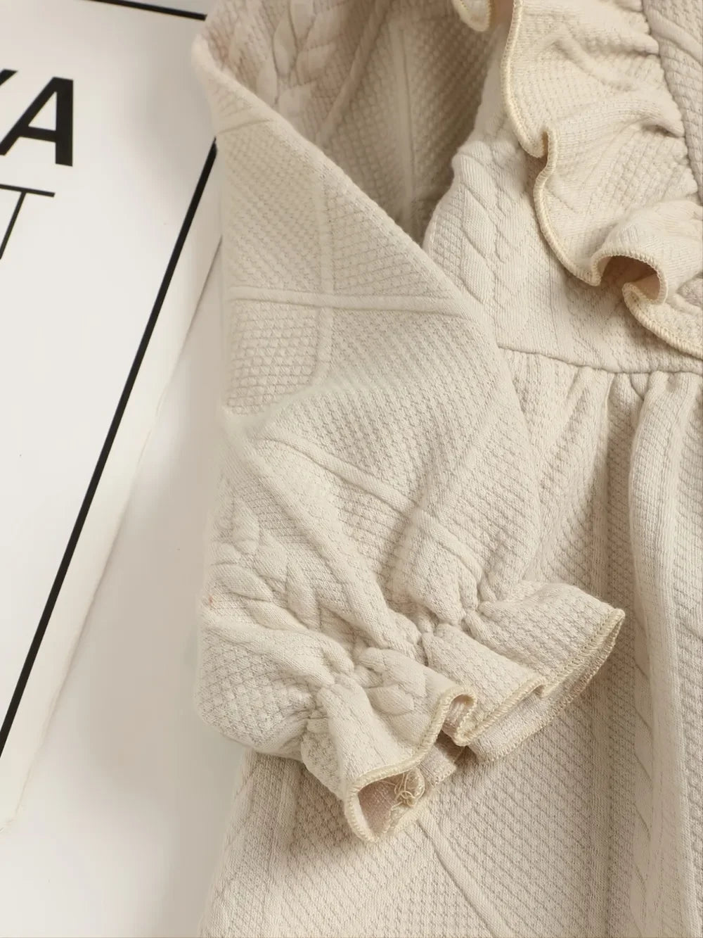 Children's Ruffled Bow Collared Neck Dress - tif-shop24.de