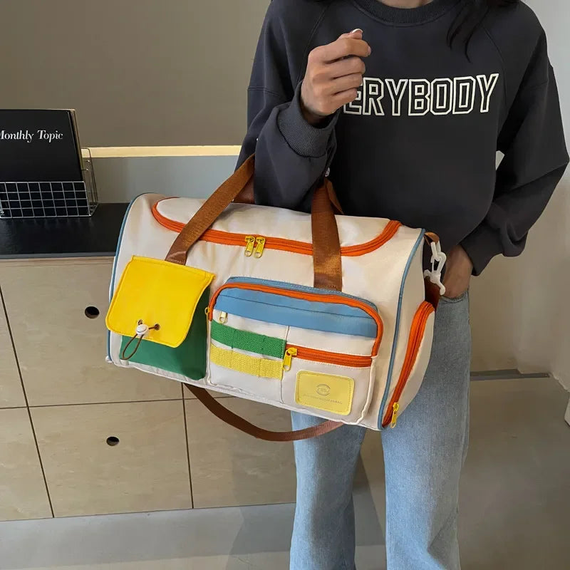 Color Block Multi-Pockets Travel Bag - tif-shop24.de