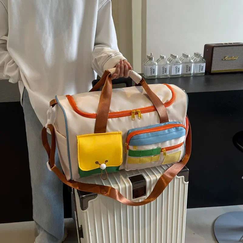 Color Block Multi-Pockets Travel Bag - tif-shop24.de